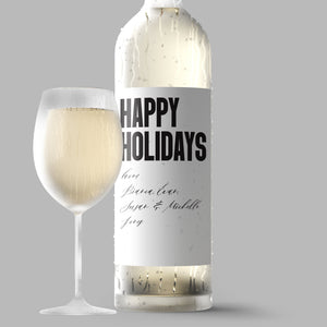 Custom Happy Holidays Wine Labels - 4 Pack