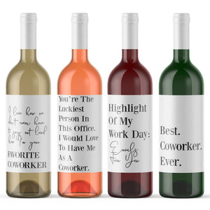 8 Funny Coworker Gifts Coworker Wine Bottle Labels Colleague Card Alternative Printed Peel & Stick Wine Stickers Office Rude Humor Gift 9198