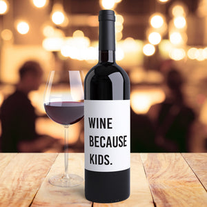 Funny Mom Life Wine Bottle Labels | Support Wildlife - 4 Pack