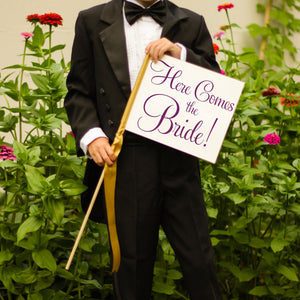 Here Comes The Bride Wedding Sign | Ring Bearer