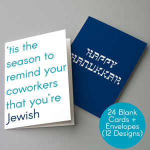 Funny Hanukkah Greeting Cards - 24 Pack