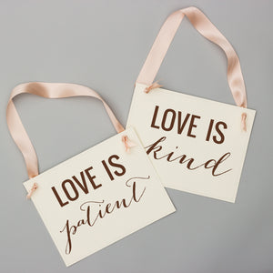 Love Is Patient Love Is Kind | Set of 2 Signs