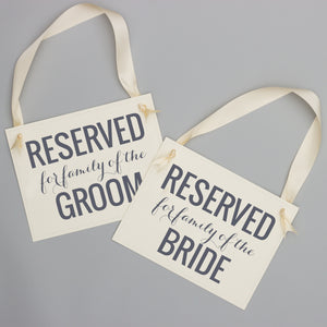 Reserved for Family of Bride + Groom (Set of 2)