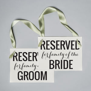 Reserved for Family of Bride + Groom (Set of 2)