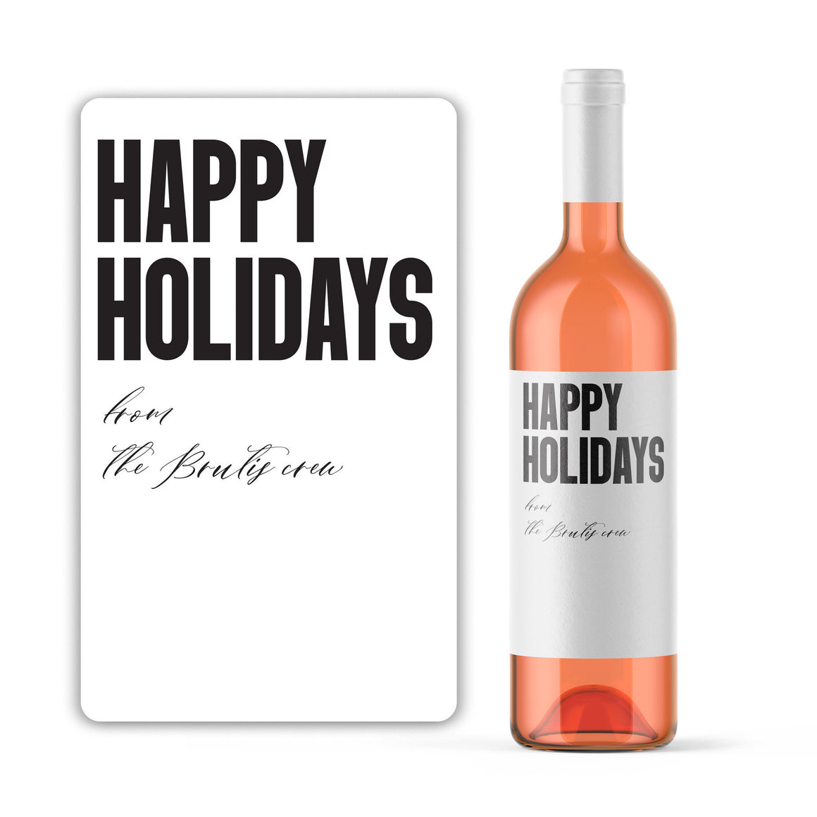 Custom Happy Holidays Wine Labels - 4 Pack