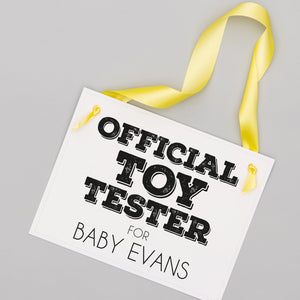 Set of 2 Dog Pregnancy Announcement Signs "Official Toy Tester" + "Guard Dog Duty"