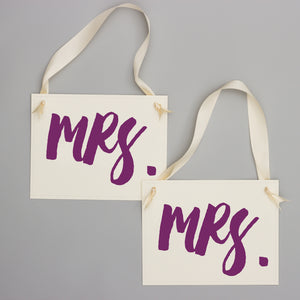 Mrs. & Mrs. Chair Banners | Set of 2