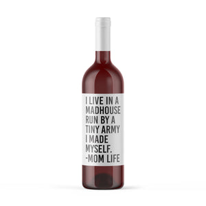 Funny Mom Life Wine Bottle Labels | Support Wildlife - 4 Pack