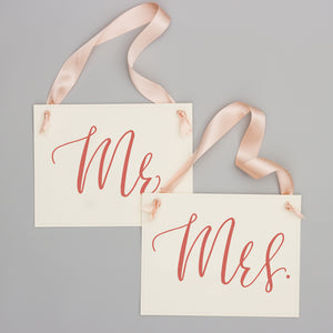 Mr. & Mrs. Wedding Chair Banners | Set of 2