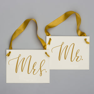 Mr. & Mrs. Wedding Chair Banners | Set of 2