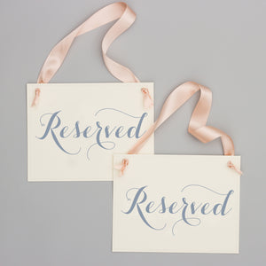 set of 2 reserved signs for wedding ceremony event