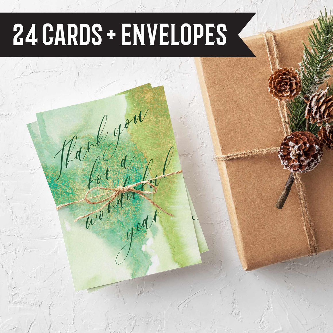 Watercolor Business Office Holiday Cards - 24 Pack