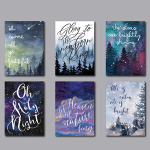 24 Modern Watercolor Religious Christmas Cards + Envelopes