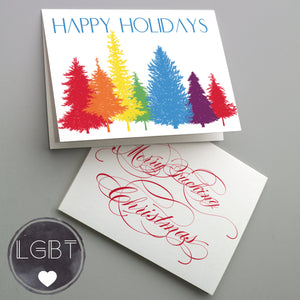 LGBT Holiday Cards Gay Pride Christmas Greetings - 24 Pack