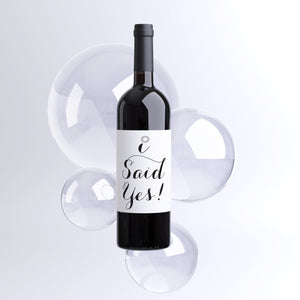 I Said Yes Wine Bottle Label Engagement Announcement Proposal Gift | Bridal Shower Decor | Engagement Party Decorations | Proposal Prop 9145