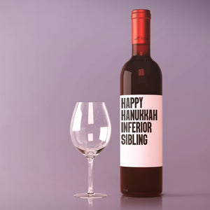 Happy Hanukkah Inferior Sibling Wine Label