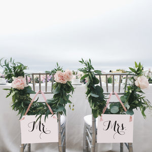 Mr. And Mrs. Bride Groom Chair Signs