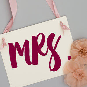 Mr. & Mrs. Chair Signs | Wine & Rose Gold