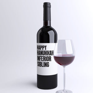 Happy Hanukkah Inferior Sibling Wine Label