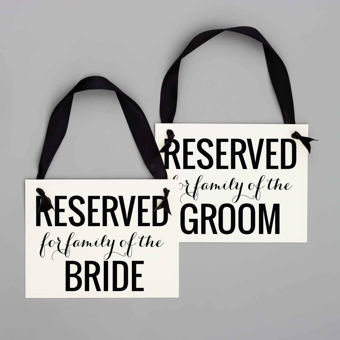 Reserved for Family of Bride & Groom Set of 2 Chair Signs