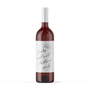 Four Funny Halloween Wine Labels - 4 Stickers Funny Halloween Party Decor Here For Boos That Witch Hallowine Pairs Well With Candy 9280