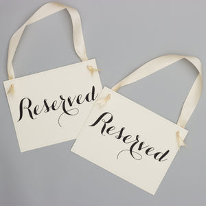 Reserved Chair Signs | Black & Ivory (Set of 2)