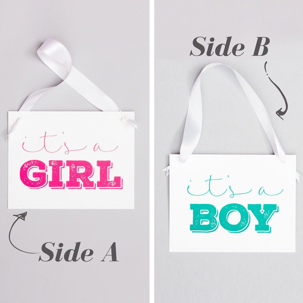 It's A Boy / It's A Girl Double Sided Gender Reveal Sign