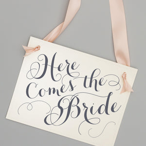 here comes the bride sign