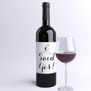 I Said Yes Wine Bottle Label Engagement Announcement Proposal Gift | Bridal Shower Decor | Engagement Party Decorations | Proposal Prop 9145