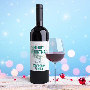 Personalized Merry Christmas Wine Labels - 4 Pack