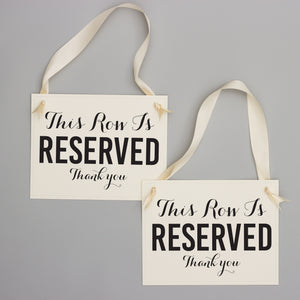 Row is Reserved Chair Signs