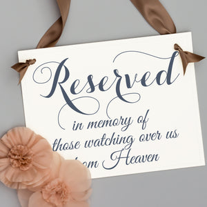 Reserved in memory of those watching over us from Heaven