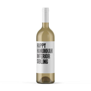 Happy Hanukkah Inferior Sibling Wine Label