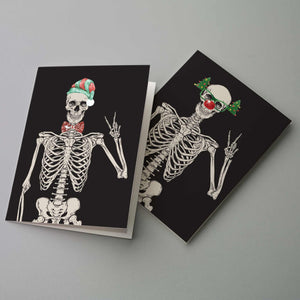 Skeleton Christmas Cards Peace Signs - 24 Pack