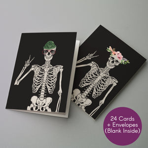 Skeleton Blank Greeting Cards - 24 Pack