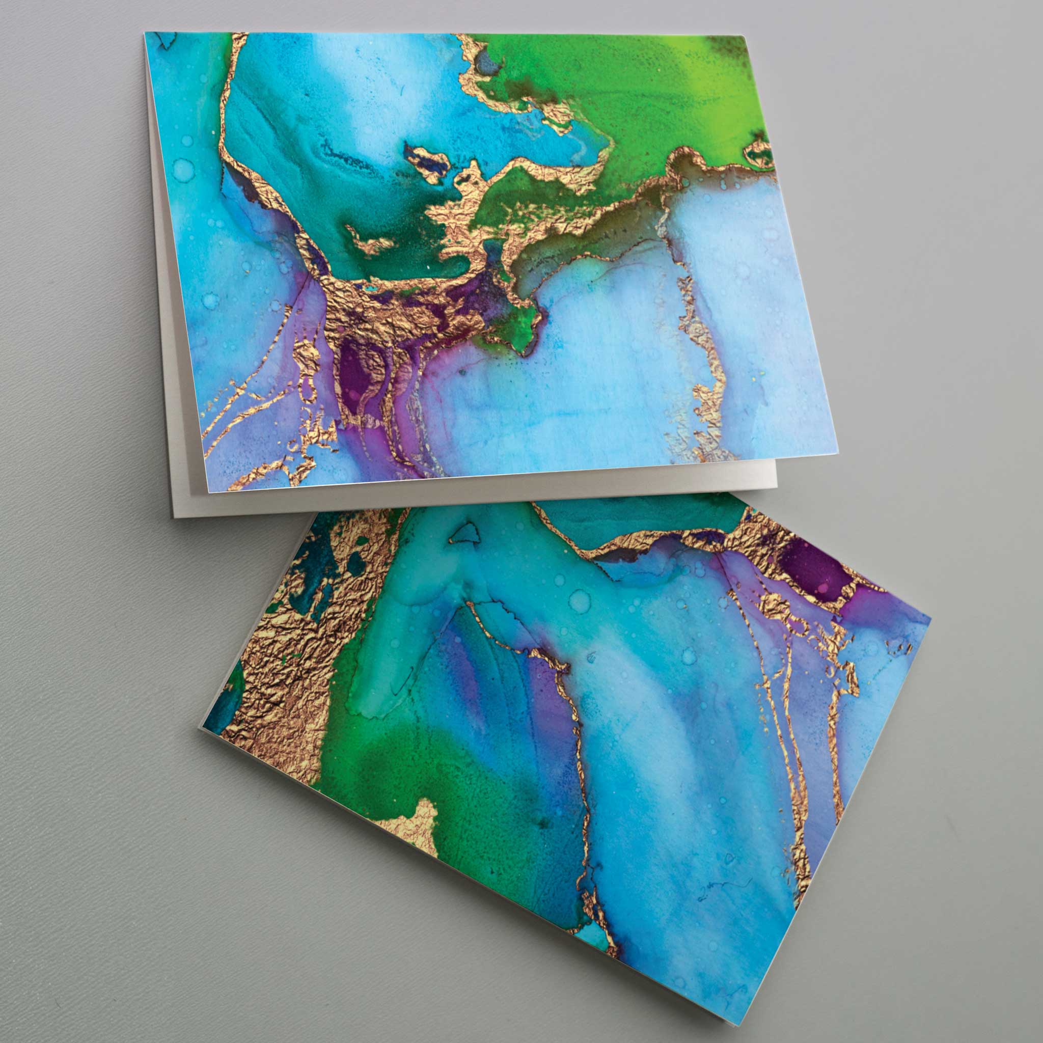 Watercolor & Gold Blank Greeting Cards - 24 Pack