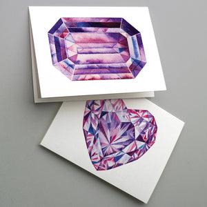 Gemstone Blank Crystal Greeting Cards - 24 Pack