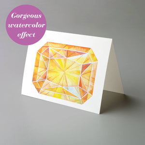 Gemstone Blank Crystal Greeting Cards - 24 Pack