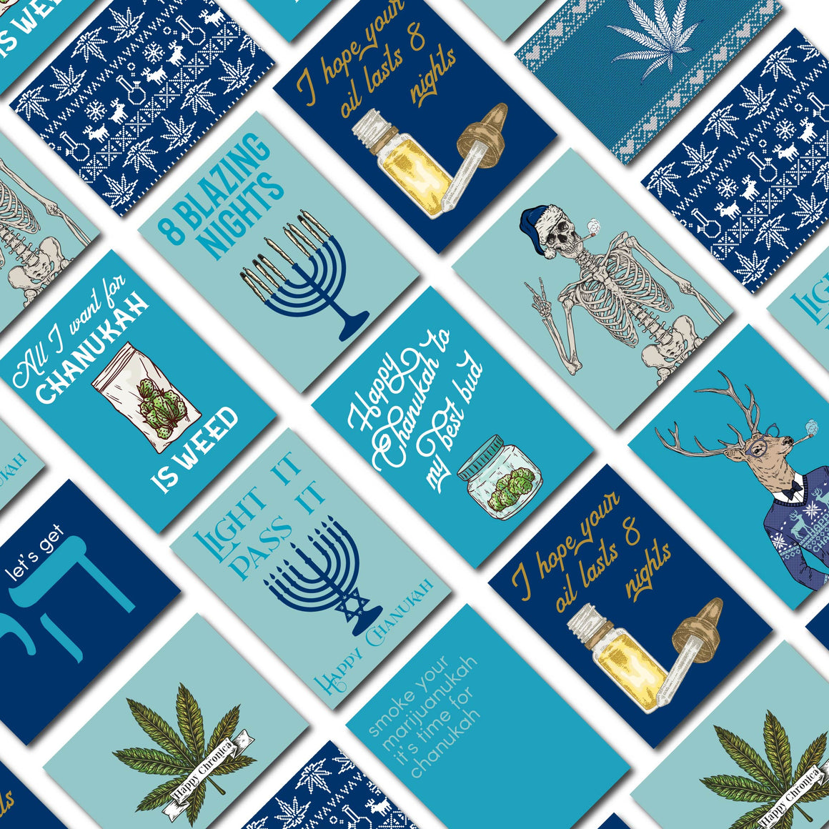 Cannabis Chanukah Cards - 24 Pack