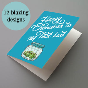 Cannabis Chanukah Cards - 24 Pack