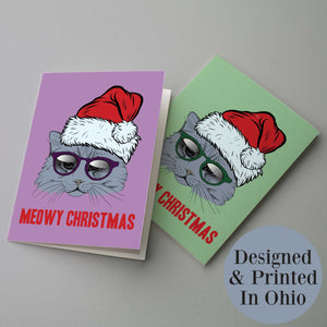Meowy Christmas Cat Lover Cards - 24 Pack