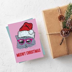 Meowy Christmas Cat Lover Cards - 24 Pack