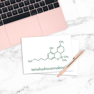 Cannabis Greeting Cards Chemical Composition & Leaves - 24 Pack