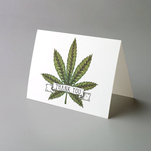 Cannabis Greeting Cards Chemical Composition & Leaves - 24 Pack