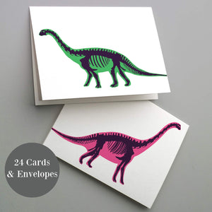 Dinosaur Blank Greeting Cards - 24 Pack