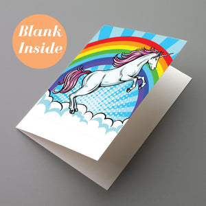 Rainbow Unicorn Blank Greeting Cards - 24 Pack