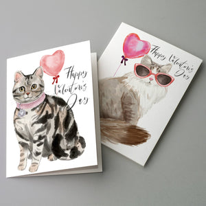 Valentine's Day Cat Cards - 24 Pack