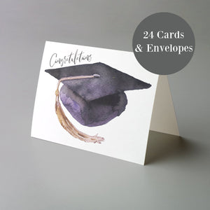 Purple Graduation Cards - 24 Pack