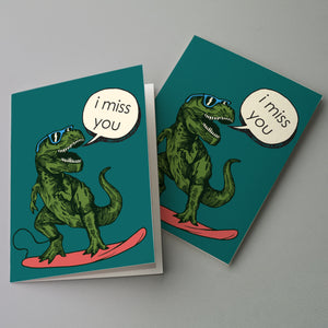 Dinosaur I Miss You Cards - 24 Pack