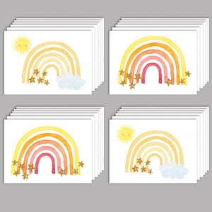 Cheerful Rainbow Greeting Cards - 24 Pack